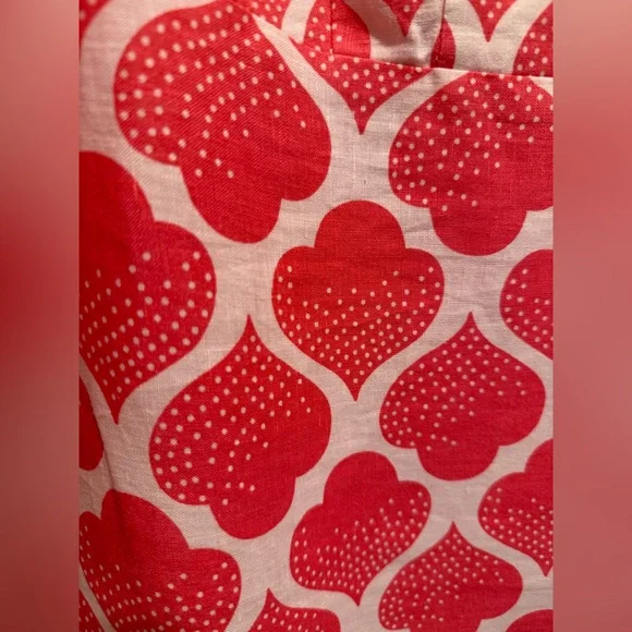 Boden EUC Size 2P Pretty Coral & White 3/4 Length Linen Mini Dress (0554) - Picture 11 of 14